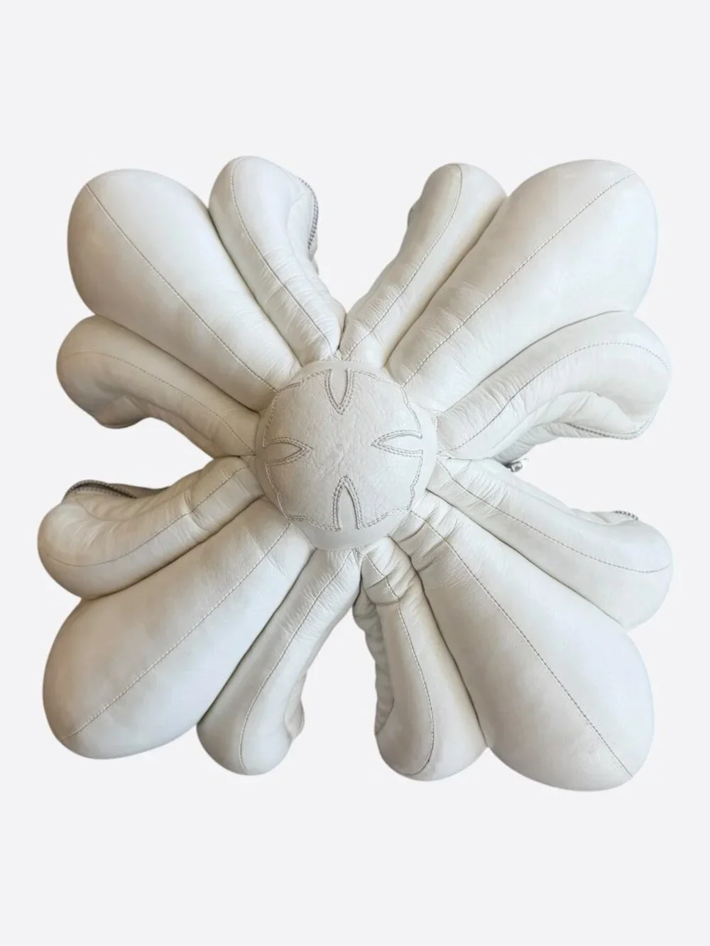 Chrome Hearts White Leather Maltese Cross Pillow